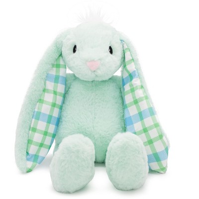 Plushible 14" Green Easter Bunny Plush Stuffed Animal With Plaid Long Ear Details : Target